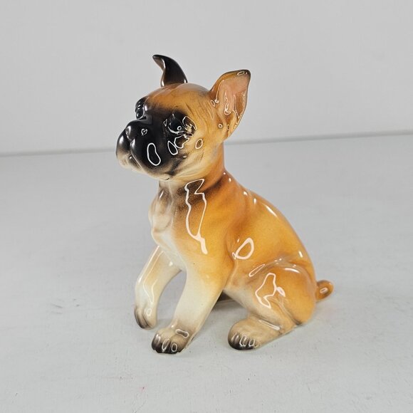 Vintage Lefton Boxer Dog Figurine Collectible Sitting Ceramic - Picture 8 of 8